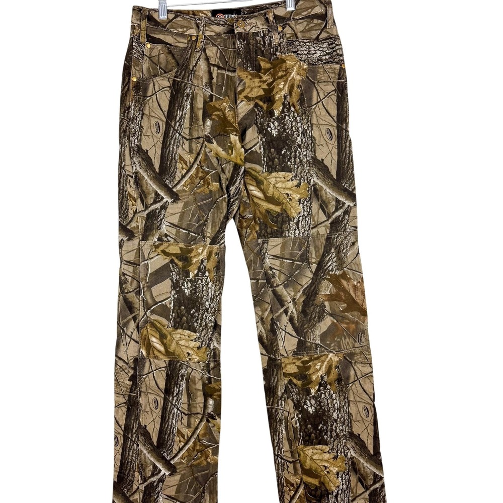 Outfitters Ridge Pants Mens 32 Brown Camo Hunting Double Knee Outdoor Work 32x33